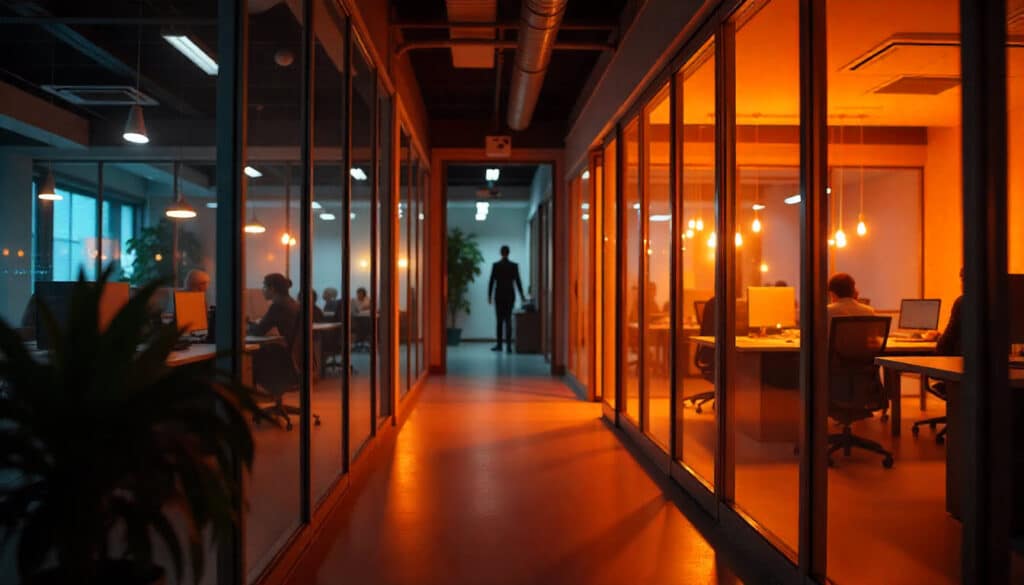 Glass office partitions